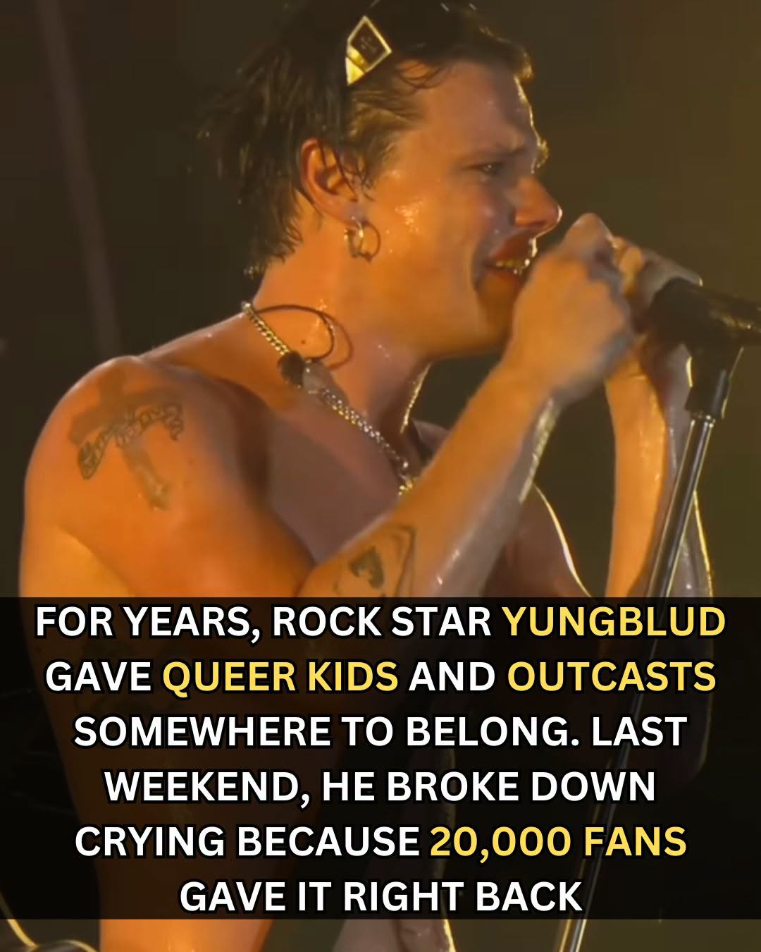 For years, Yungblud has been the reason thousands of queer kids finally felt like they belonged somewhere. Last weekend, sobbing on his own stage, he admitted they’d ju… See more