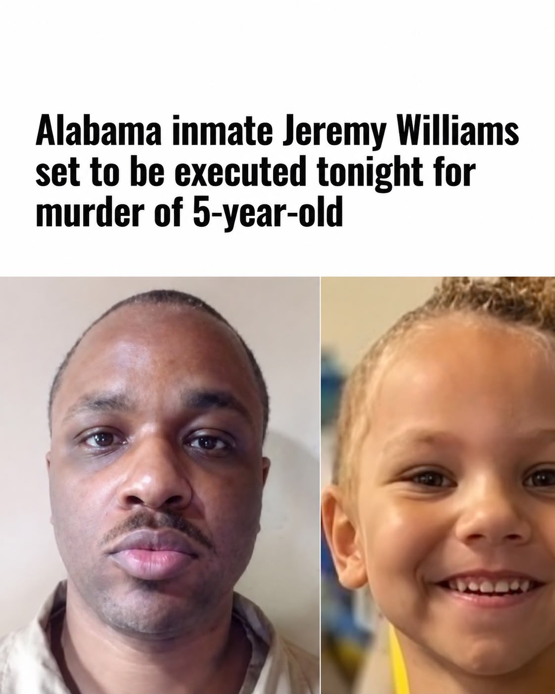 Jeremy Williams was convicted of the 2021 rape and murder of 5 year-old Kamarie Holland – a crime he recorded on his cell phone.