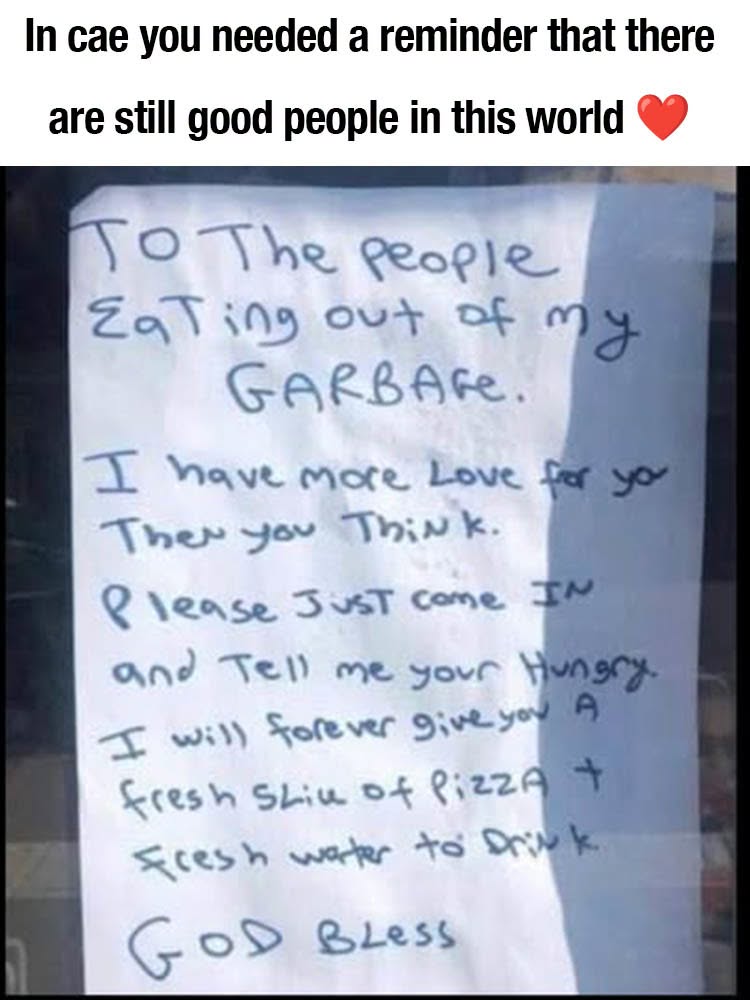 A pizza shop owner caught a homeless man eating from their garbage. But instead of chasing him away, they did something that left people stunned. 💔❤️ Sometimes, a little kindness can mean more than we realize. See le