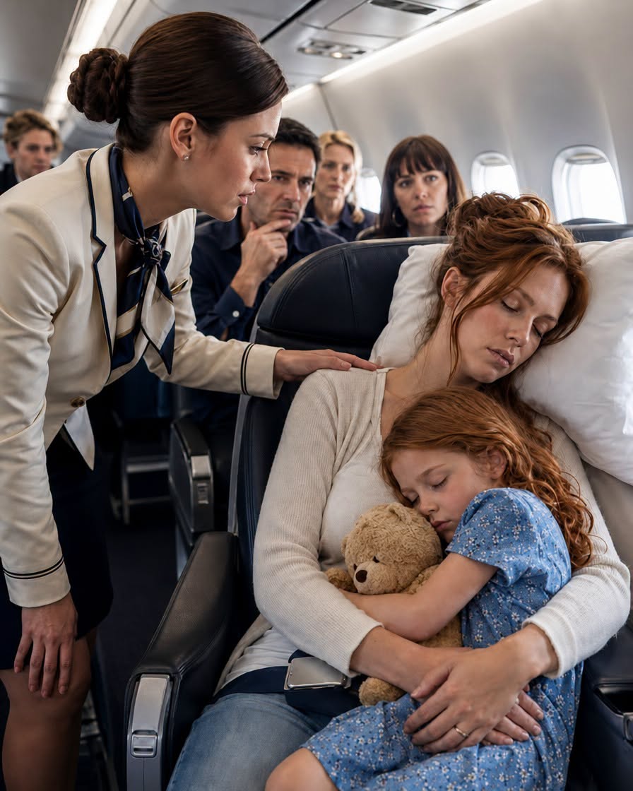 A Single Mom Was Sleeping in Seat 8A—Until the Captain Asked Over the Intercom, “Is There a Fighter Pilot on Board?” PART 1 The passenger jet had been traveling across the Atlantic for almost two hours when the captain’s announcement suddenly brought nearly three hundred passengers to silence. “If there is a fighter pilot on board, please identify yourself to the cabin crew immediately.” Nobody expected the exhausted woman sitting in seat 8A to be the person they urgently needed. The overnight flight from New York to Madrid had begun without any problems. The cabin lights had been dimmed, passengers were settling in for the long journey, and the constant vibration of the engines filled the plane. Some passengers slept beneath thin blankets. Others watched movies quietly with headphones on. A few looked through their windows into the endless darkness outside. In seat 8A sat Laura Vance, thirty-eight years old, wearing a simple green sweater with a blanket over her legs and a closed book resting in her hands. To the people around her, Laura looked completely ordinary. She had politely asked a flight attendant for some water, turned down dinner, and spent most of the flight attempting to sleep. Nothing about her appearance suggested that she had once been among the most highly decorated fighter pilots in the United States Air Force. Years earlier, Laura had flown F-16s on demanding missions where decisions had to be made within seconds. She had been trained to stay composed while alarms blared, systems failed, and people’s lives depended on her decisions. But after a tragedy changed her life forever, Laura left military aviation behind. She didn’t want the responsibility anymore. She didn’t want people addressing her as “Commander.” She didn’t want medals, praise, or anyone treating her like some kind of hero. Above everything else, she wanted a peaceful, ordinary life. That was one reason she had chosen seat 8A. A window seat. Minimal conversation. An overnight flight where she could blend into a crowd of hundreds of strangers. Then the captain made another announcement. “Ladies and gentlemen, this is your captain. We are experiencing a technical situation that requires immediate assistance. If anyone on board has experience flying military fighter aircraft, please notify a member of the cabin crew immediately.” This time, the tension spreading through the cabin was impossible to miss. A woman pulled her infant closer to her chest. An elderly passenger reached across the aisle and held his wife’s hand. Passengers began looking nervously at one another. Why would the crew of a modern passenger aircraft suddenly need someone who had flown a fighter jet? And what exactly was happening behind the locked cockpit door? Laura slowly opened her eyes. There was something in the captain’s voice that most of the passengers probably hadn’t noticed. Controlled urgency. She had heard that tone countless times during her military career. It was the voice pilots used when something was seriously wrong, but allowing panic to take control would only make matters worse. A flight attendant hurried down the aisle, studying each passenger as she moved from row to row. She maintained a professional expression, but Laura could see the fear she was desperately trying to conceal. Whatever was happening was more serious than the announcement made it sound. Laura lowered her eyes. No. That chapter of her life was over. She had promised herself she would never become the person everyone depended on when disaster happened again. Then the flight attendant stopped beside row eight. “Excuse me, ma’am,” she said quietly. “Do you happen to know if anyone sitting near you has military aviation experience? The captain urgently needs someone who has flown fighter aircraft.” Laura looked around. Across the aisle sat a family traveling with two small children. Several rows ahead, an elderly couple sat holding hands. Everywhere she looked were ordinary people thousands of feet above the ocean, completely dependent on the people inside the cockpit. For a moment, Laura remembered the promise she had made after leaving the Air Force. Never again. Never put herself in a situation where someone else’s life could depend on her. But another memory immediately came back to her. Something one of her instructors had told her years before. A pilot never leaves people behind. Laura slowly drew in a breath. “I’m a pilot.” The flight attendant’s expression changed slightly. “I’m sorry?” Laura pushed the blanket away and released her seatbelt. Then she sat upright. Something about her changed immediately. The exhausted passenger disappeared. In her place was the calm, controlled posture of someone who had spent years commanding aircraft traveling at extraordinary speeds. “I’m a former U.S. Air Force fighter pilot,” Laura said. “I flew F-16s for several years.” The passenger sitting beside her turned suddenly. “You?” Whispers began spreading through the nearby rows. Laura paid no attention to them. The flight attendant stared at her for a moment, seemingly caught between disbelief and relief. Then she said, “Please come with me. Right now.” Laura stood. In the strangely silent cabin, the tiny click of her seatbelt releasing sounded almost deafening. Dozens of passengers watched as she followed the flight attendant toward the front of the plane. With every step, Laura felt as though she were moving backward through time, returning to a life she had spent years trying to leave behind. But Laura had no idea that the emergency waiting beyond the cockpit door was about much more than a malfunctioning aircraft. Because the moment she stepped inside, she would come face-to-face with something connected to the tragedy that had ended her flying career years earlier. And even more disturbing… Someone on that plane already knew exactly who Laura Vance was. Part 2 reveals what was really happening inside the cockpit—and why Laura had been on that flight in the first place. Full story in 1st comment…👇 See less